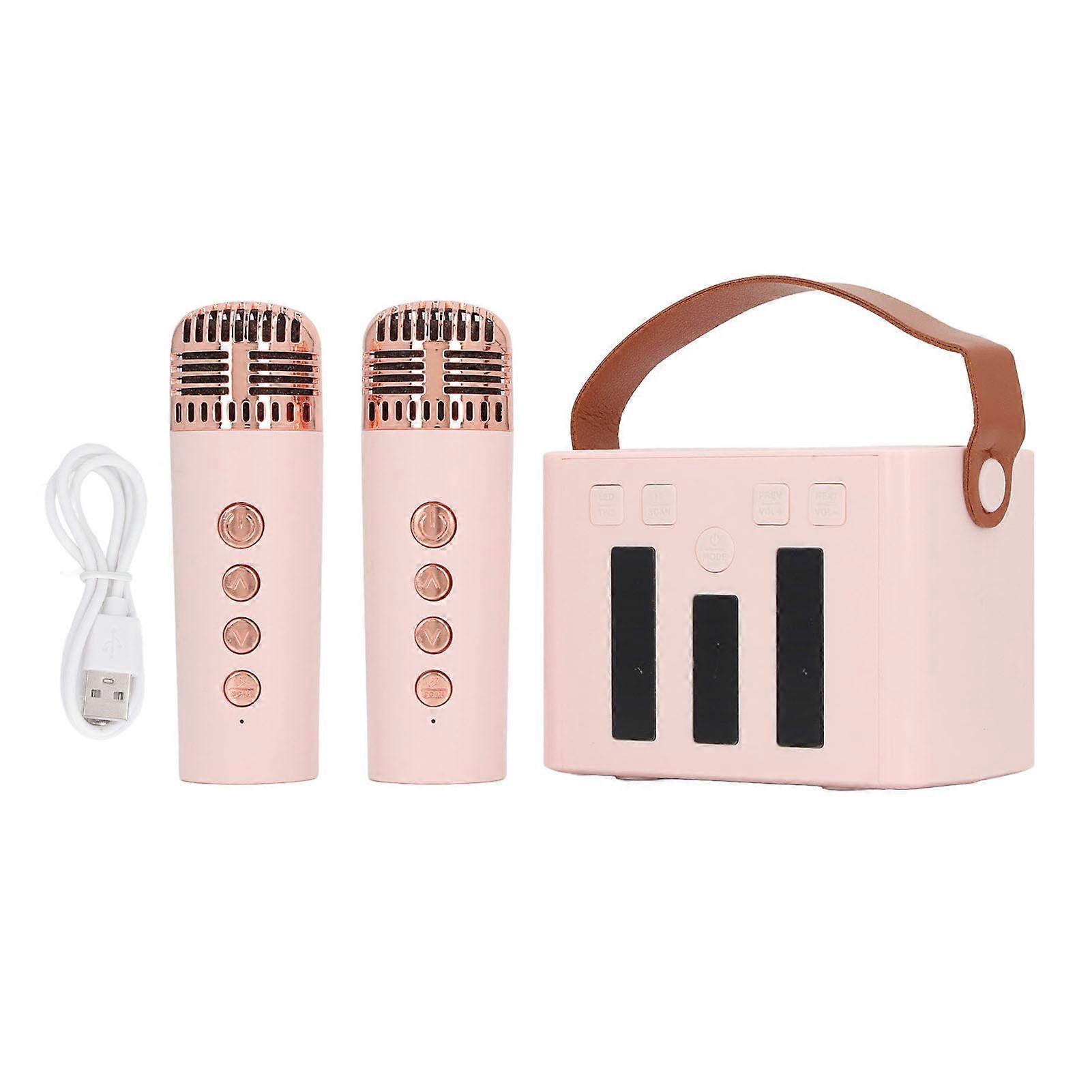 Bluetooth Microphone Speaker LED Light Mini Portable Karaoke Device with Speaker for Party