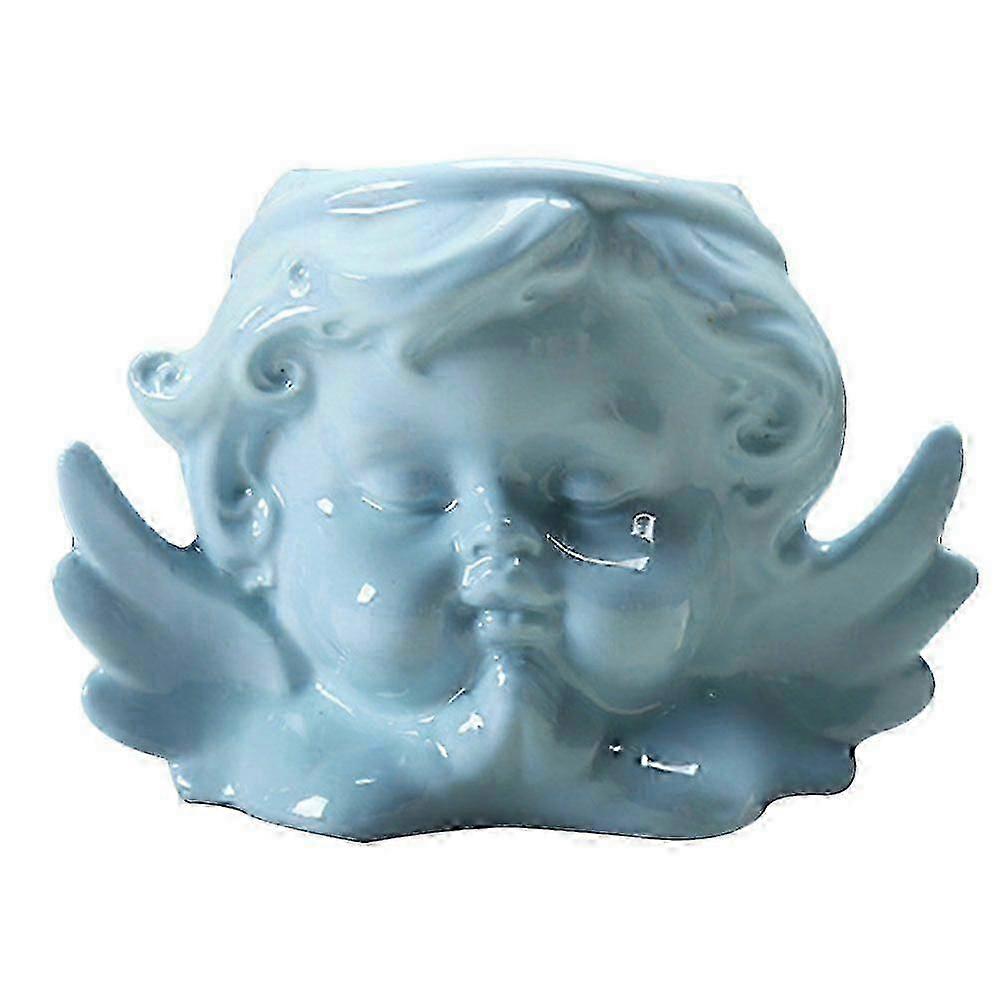 Ceramic Succulent Holder Desktop Planter Table Flowerpot Random Style Blue