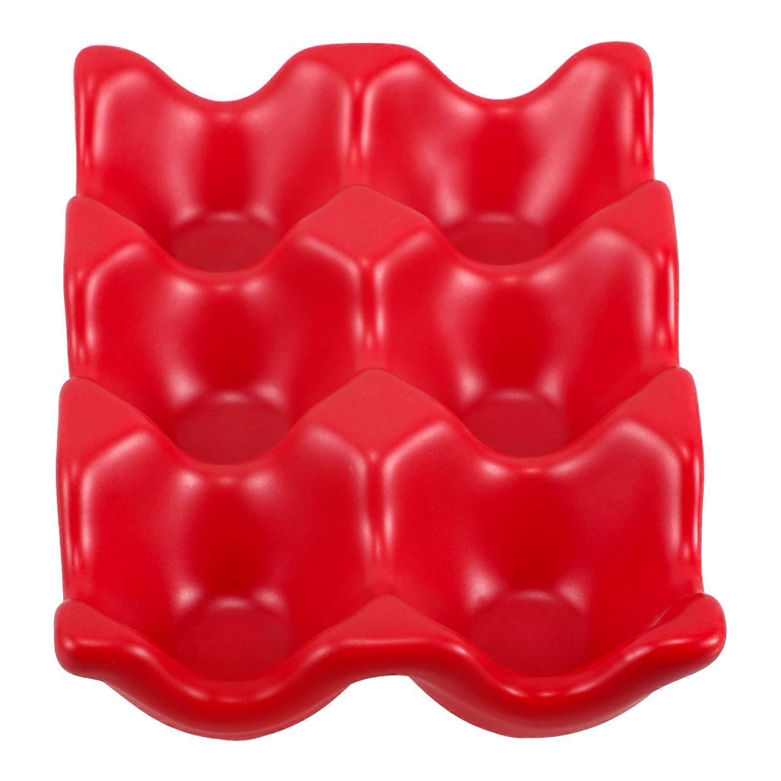 Egg Holder Ceramic Countertop Egg Organizer For Home Use Red 1Set