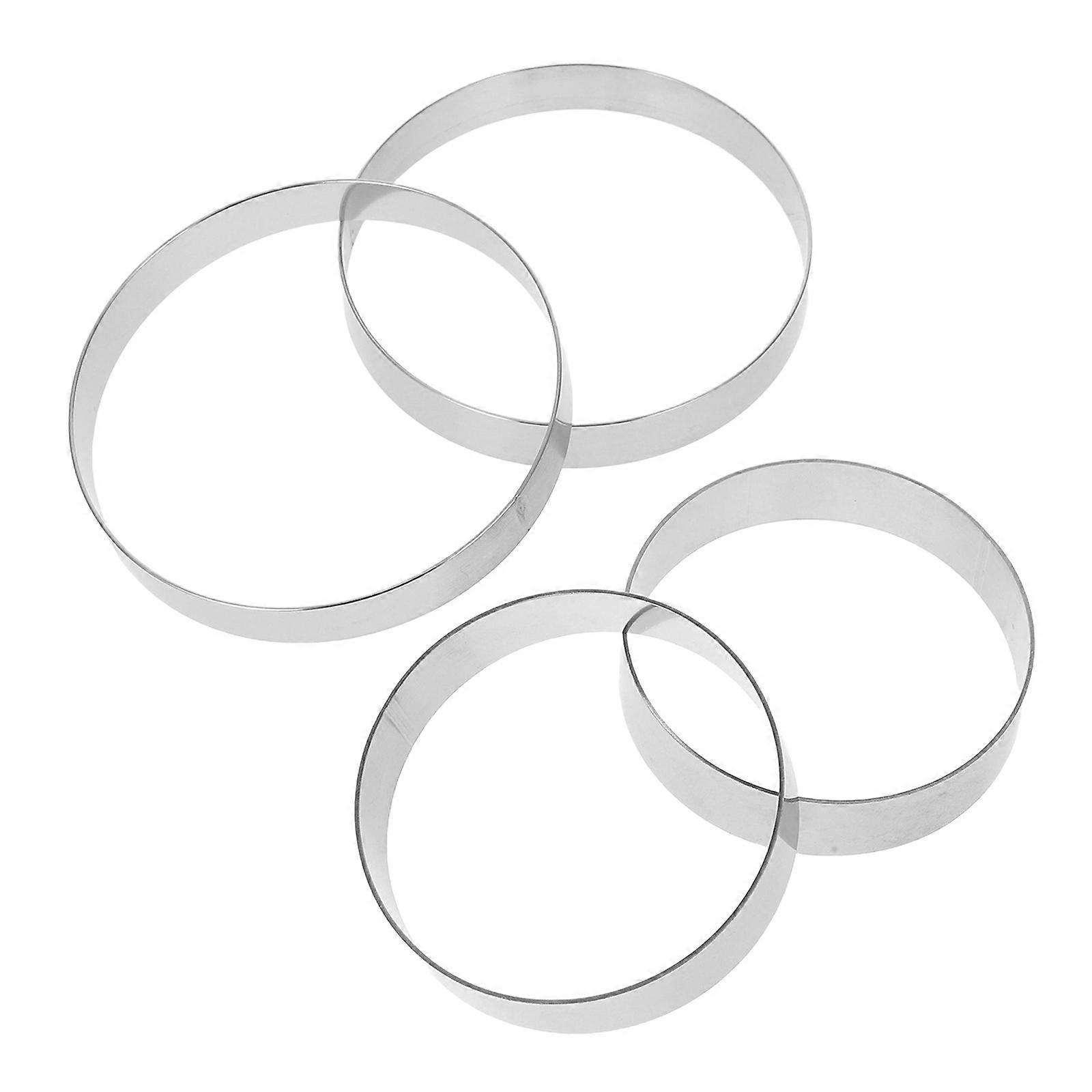 2pcs Stainless Steel Cake Rings for Baking Round Dessert Cutters Cookie Cutters Pastry Tools for Cakes and Biscuits