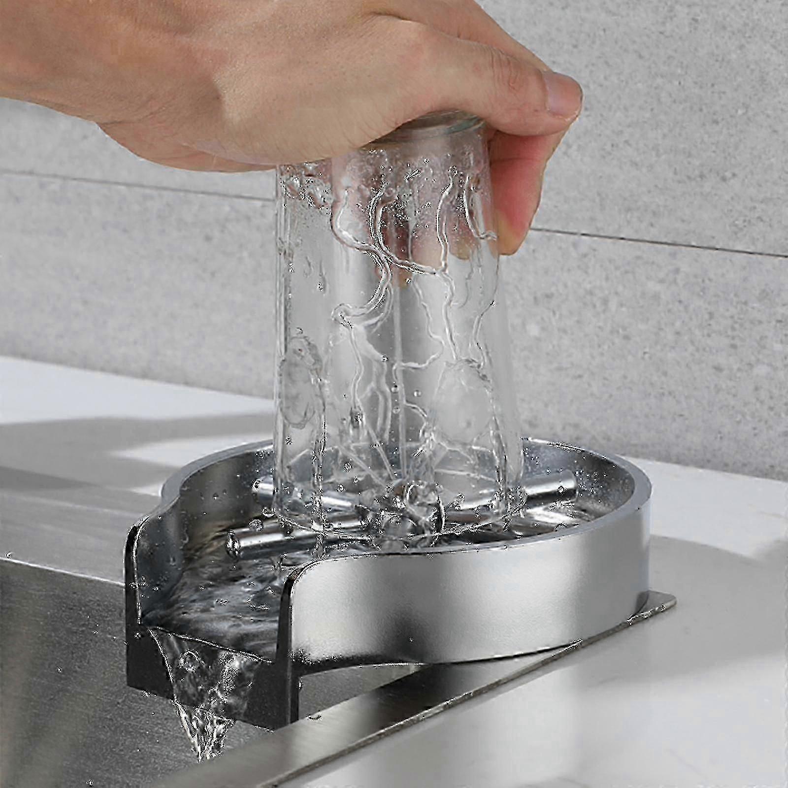 Glass Rinser - Automatic Bar Glass & Pitcher Washer, Kitchen Sink Accessory for Beer Cleaner Spray
