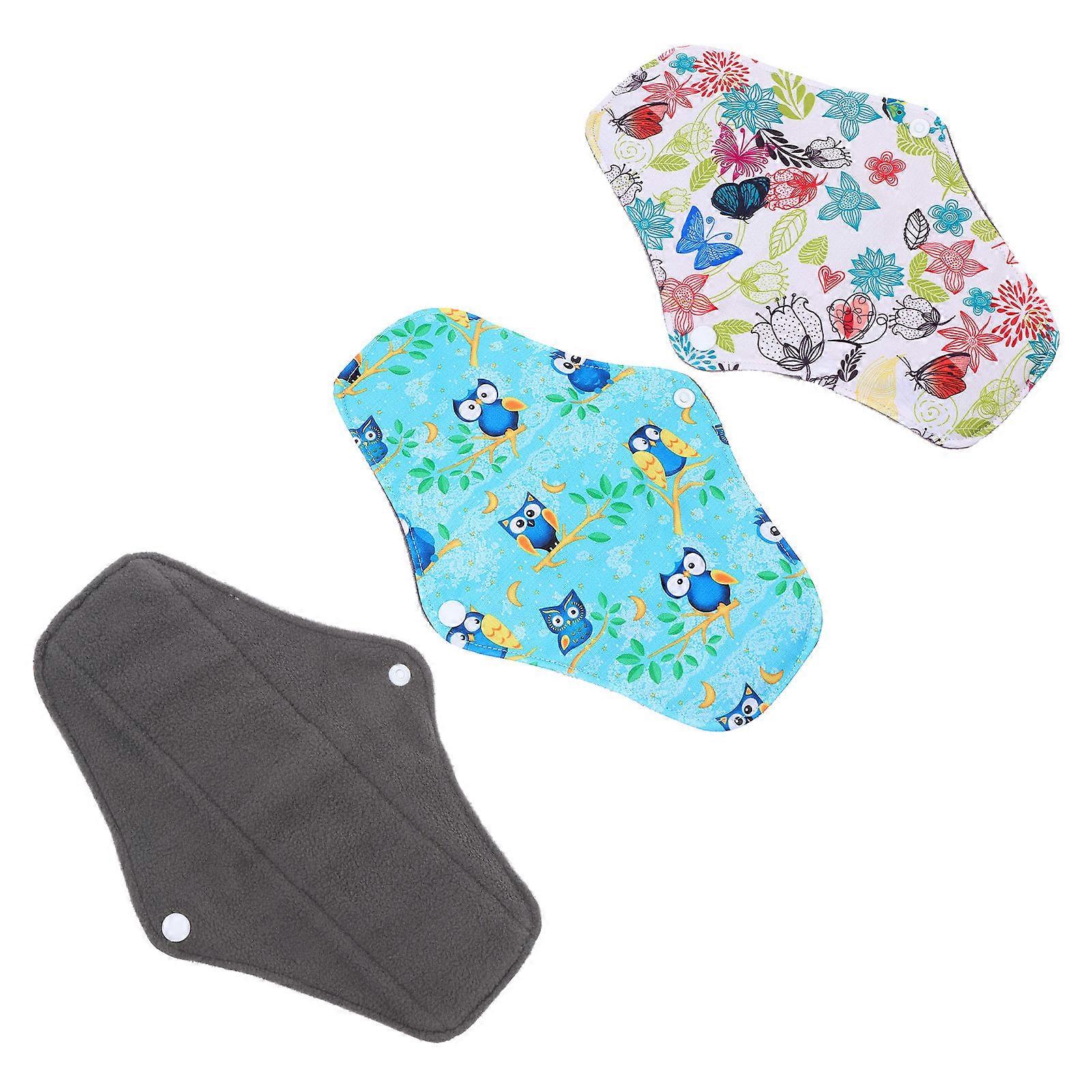 Bamboo Charcoal Washable Nursing Mats 3Pcs Assorted Color Adult Travel Outdoor Activities Reusable Absorbent