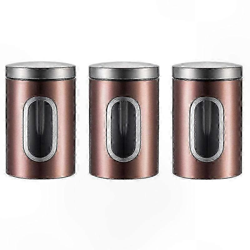 3-Piece Kitchen Canister Set for Tea, Coffee, Sugar Storage