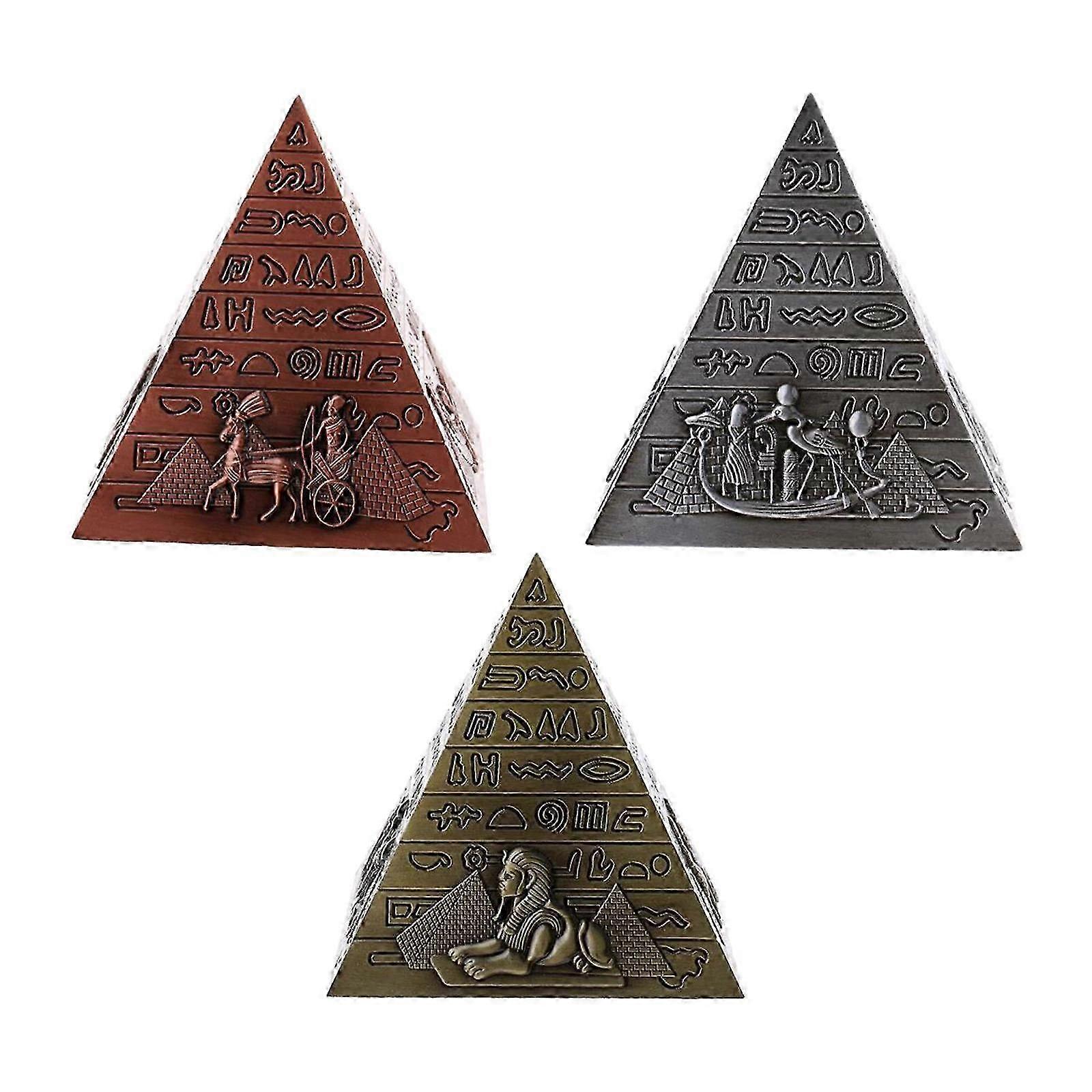 AURA 3x Architecture Pyramid Statue Sculptures Desktop Display Housewarming Gifts