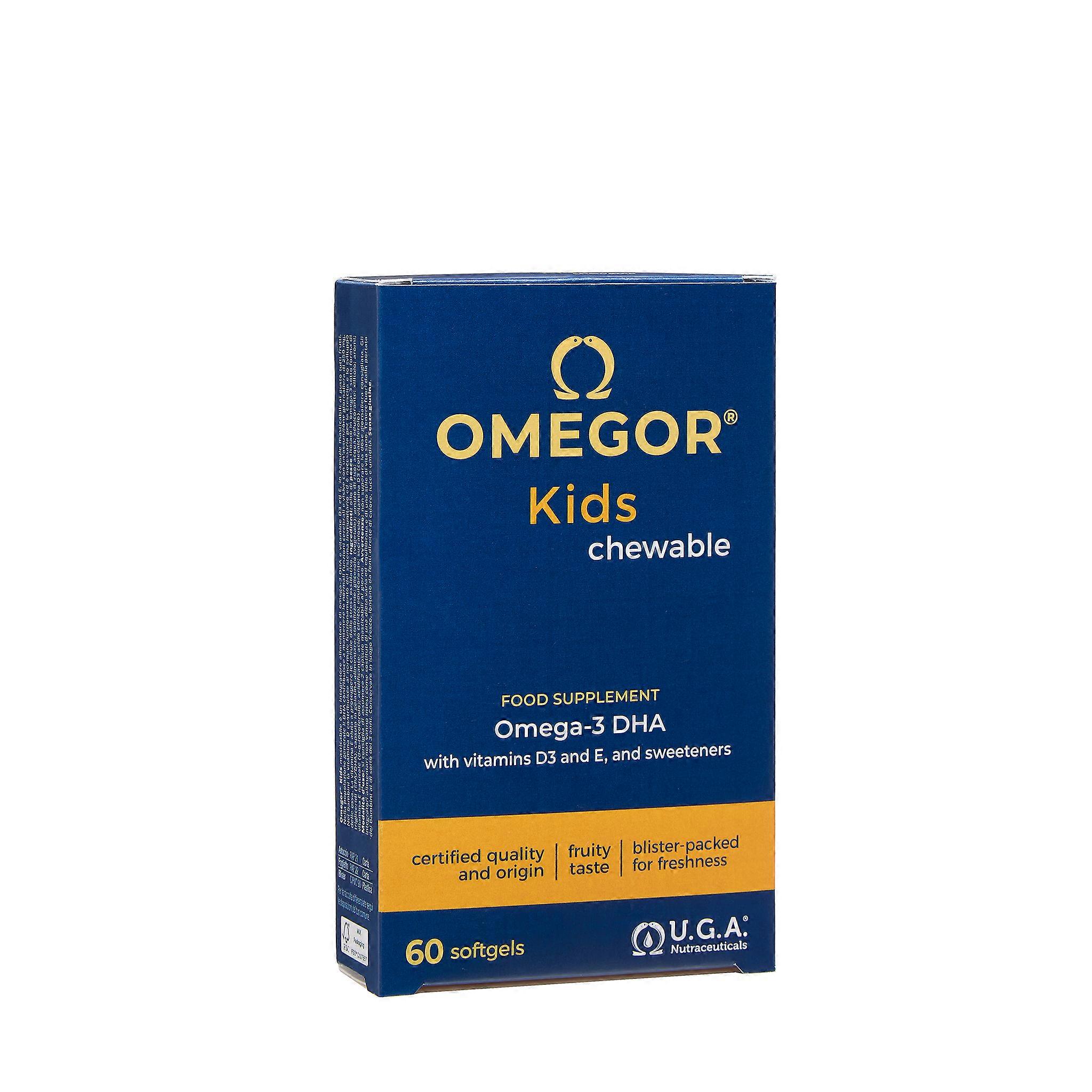 Omegor Kinderen - 60 Capsules | Omega-3 supplement met vitamine D3 en E