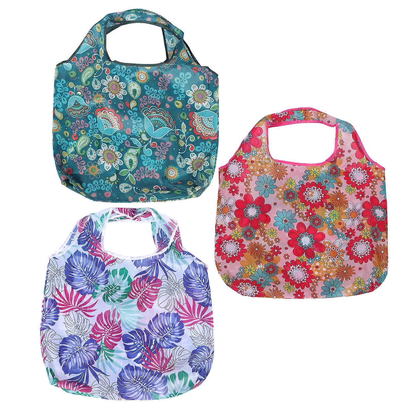 再利用可能な収納バッグ3PCSトートバッグショッピングギフトバッグに適した大型折りたたみ式