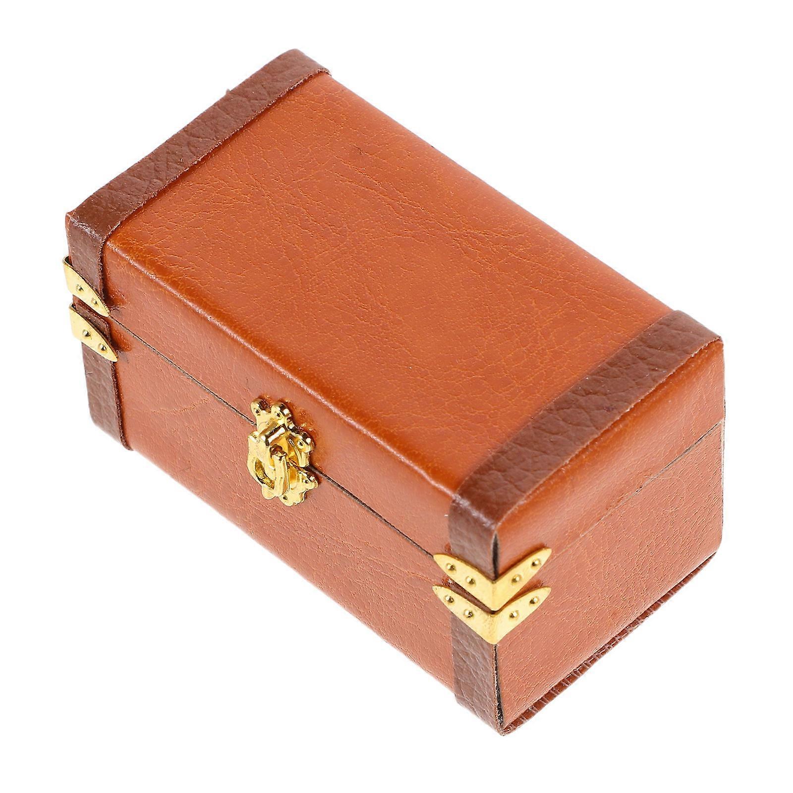 Miniature Vintage Travel Trunk Retro Design Dollhouse Decoration Lightweight Fairy Garden Desktop Display Accessory