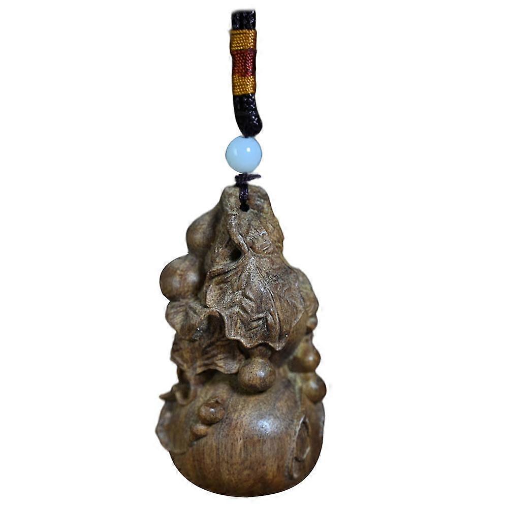 Natural Wood Pendant Charm Gourd Design Decorative Keyring Suitable For Home Decoration 7X4CM 1Pack