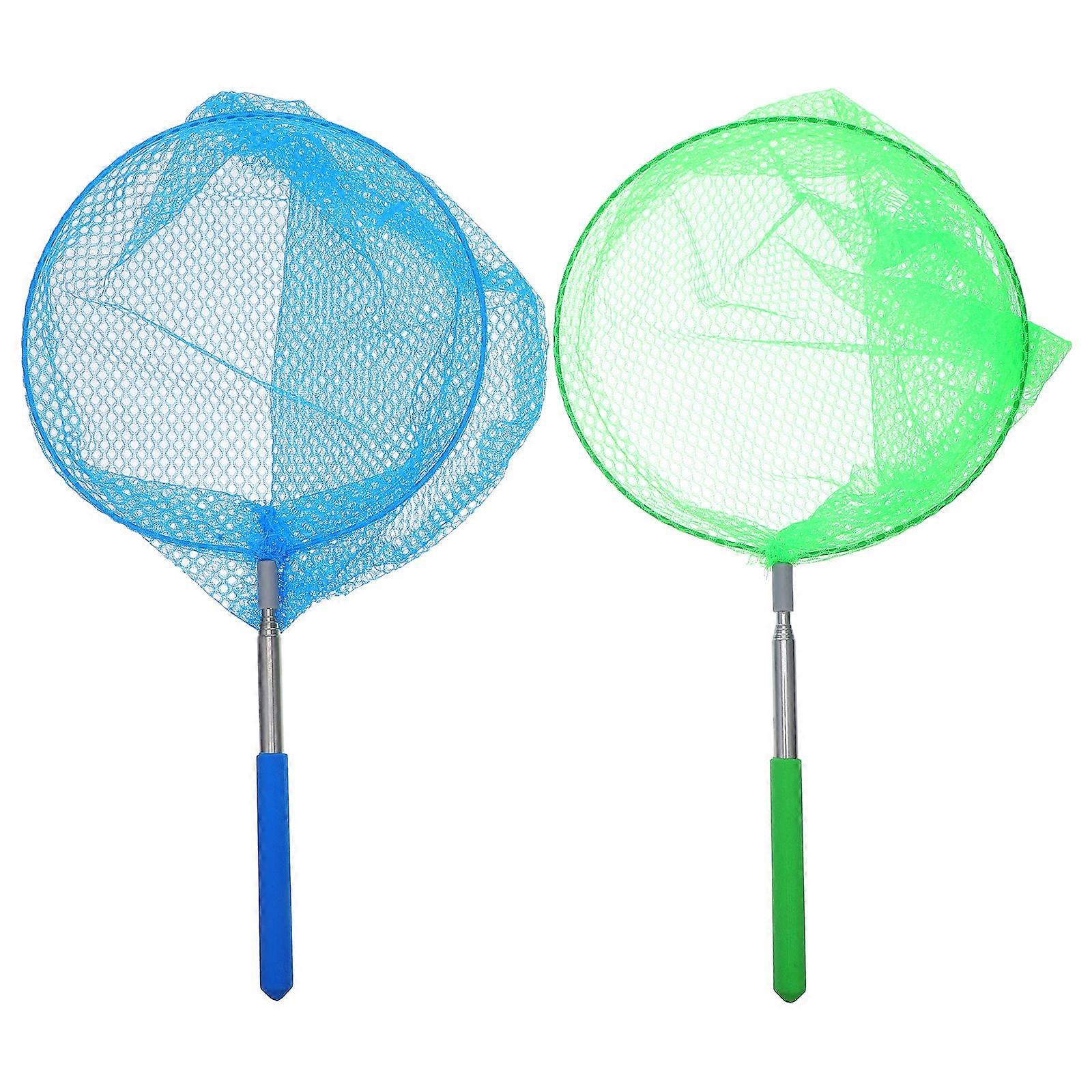 Retractable Fishing Net For Kids Perfect For Outdoor Exploration 37X19X1.3Cm With Mesh For Catching Fish 2Set