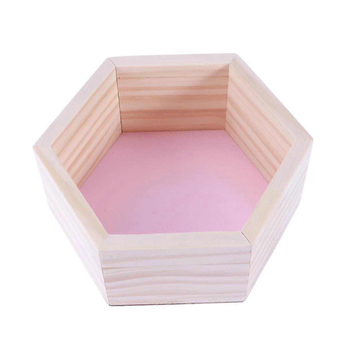 Wooden Wall Bracket for Books and Ornaments in Pink Modern Honeycomb Design for Decoration