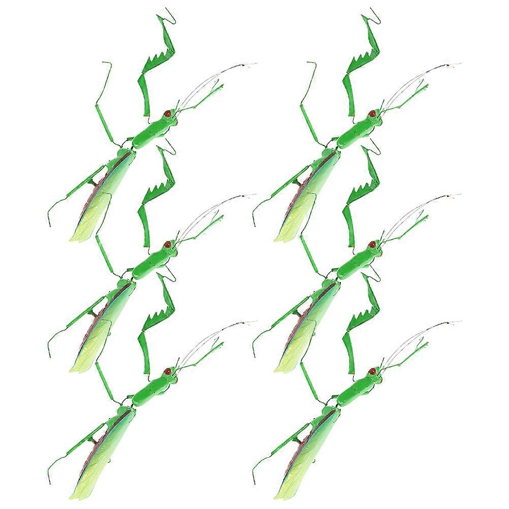 6pcs Realistic Mantis Insect Figurines, Solid Material Simulation Desktop Decoration for Home Office Art Projects and Environmental Awareness
