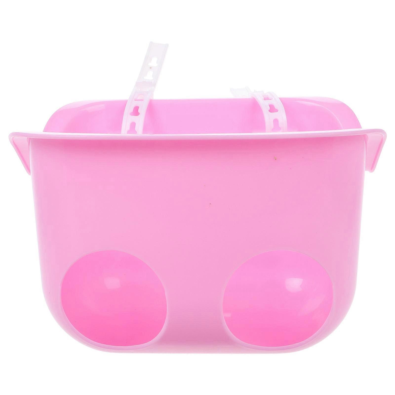 Kids Bike Basket Front Handlebar Storage for Boys Girls 1 Set Bicycle Accessories Tricycles and Scooters Pink