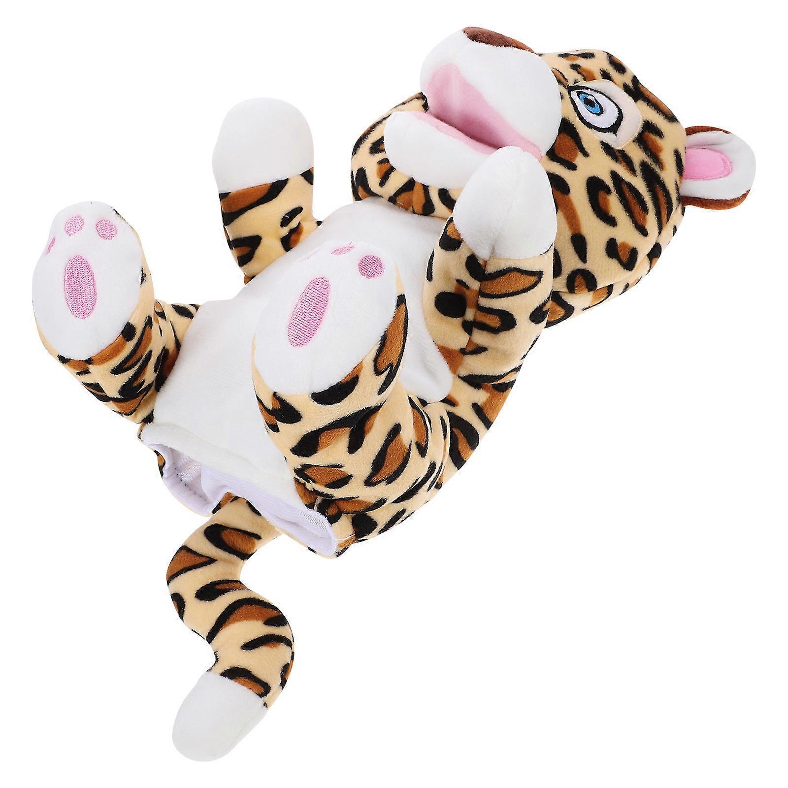 Soft Cartoon Animal Hand Puppet Ideal For Daycare Activities In Leopard Shape 1Pcs For Engaging Playtime