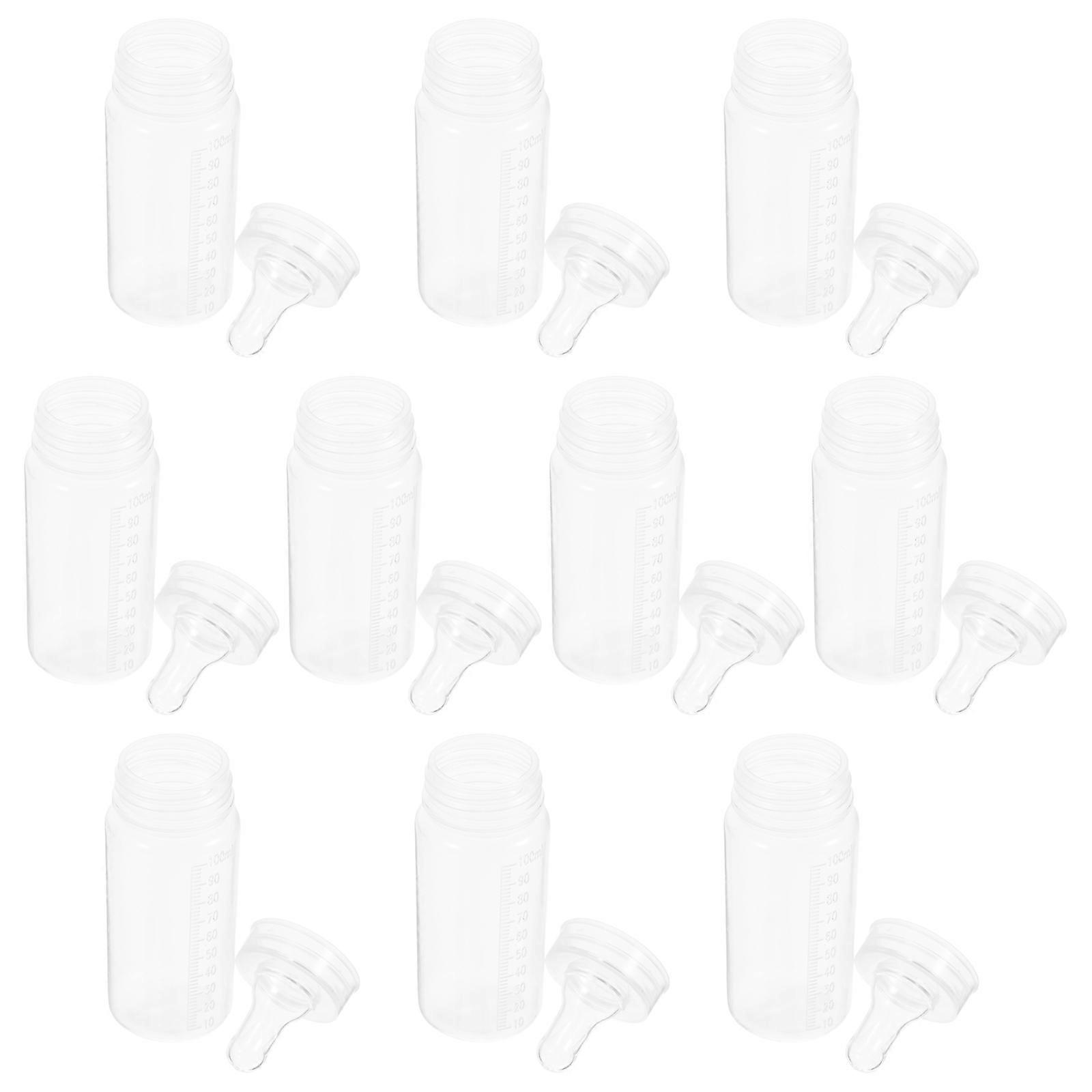 Feeding Bottles For Newborns 10Pcs 100ml Portable Disposable Clear Baby Bottles Ideal For Travel Home Use And Outings With Measurement Design