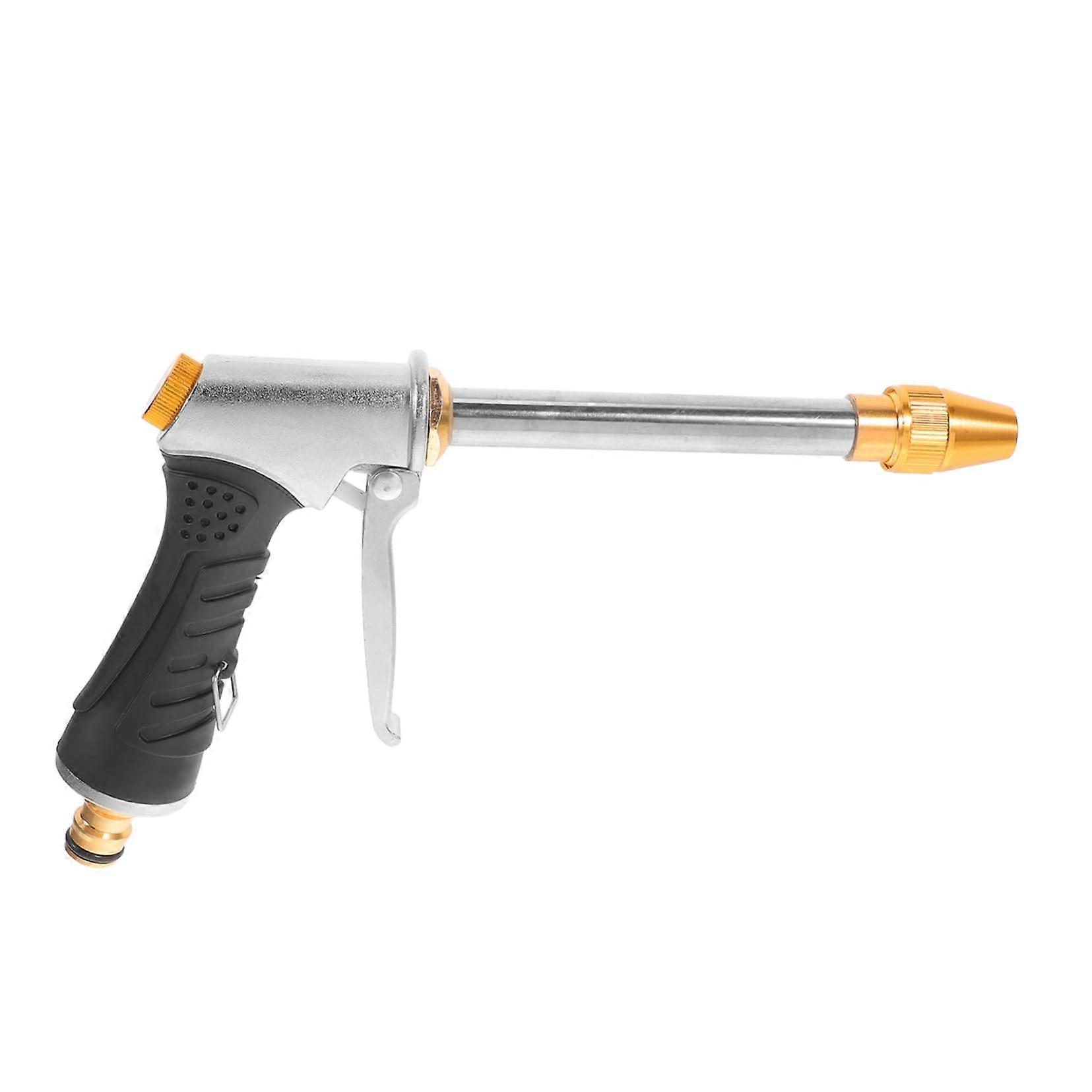 High Pressure Metal Garden Hose Nozzle Rubber Coated Adjustable Spray Patterns Handheld For Car Wash And Window Cleaning