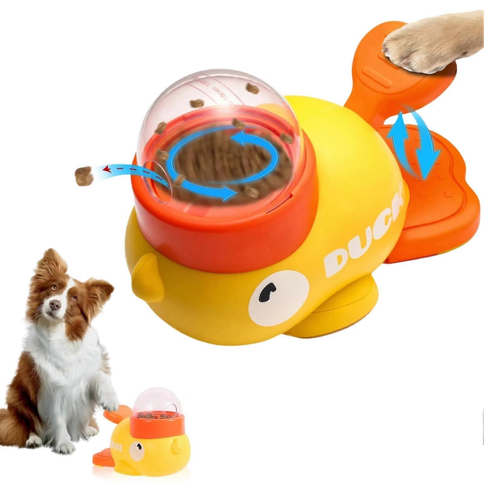 Slow Feeder Dog Toy 2-In-1 Interactive Duck Shaped Treat Toy For Dogs And Cats IQ Training And Entertainment