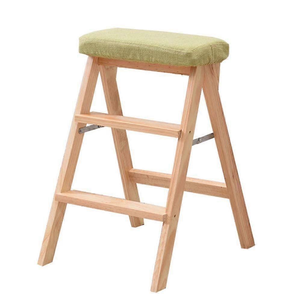 Indoor step stool, 3step ladder stool, portable folding step stool, multifunctional step chair for kitchen and office (natural color)