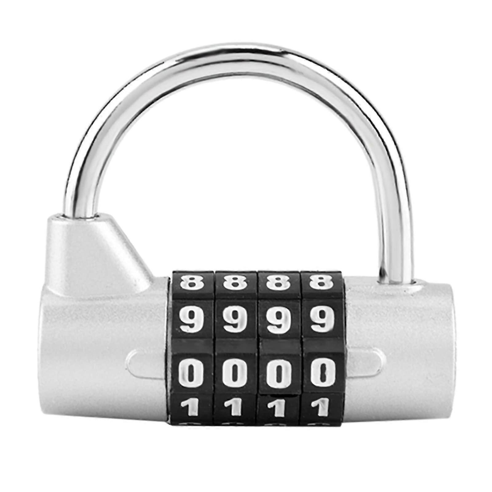 Door Password Lock - 4 Digit Combination Padlock for Gym, School, Employee Locker, Travel Suitcase - Silver Finish