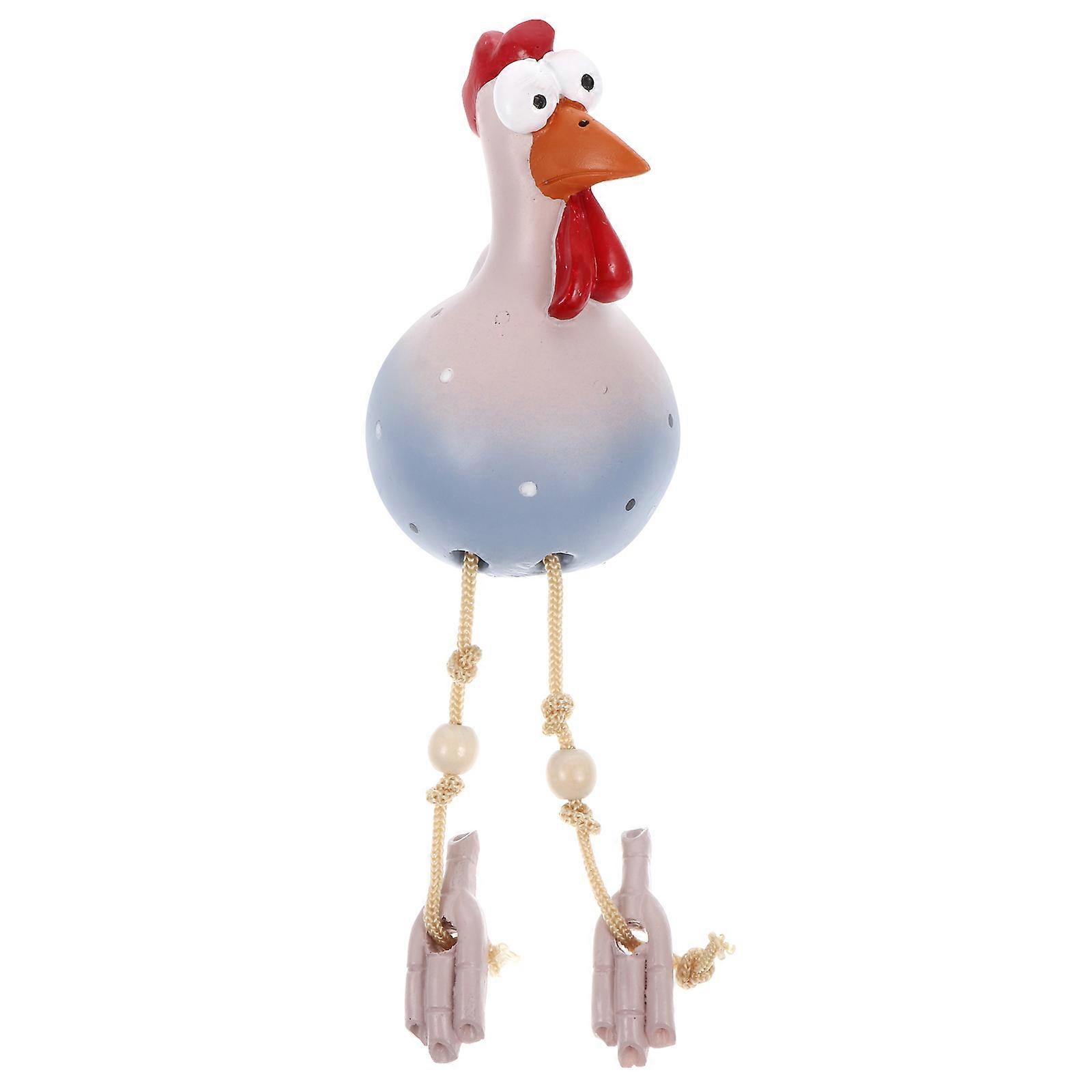 Vivid Design Chicken Figurine Oval Shape Home Desktop Ornament For Parties 1Pack