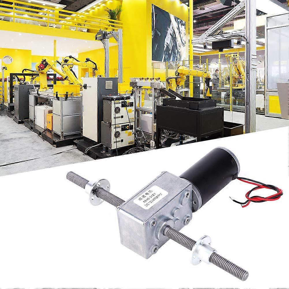 Robust housing, smoothrunning structure, yet powerful, doubleshaft M8 threaded worm gear motor with steel alloy gears, righthand and