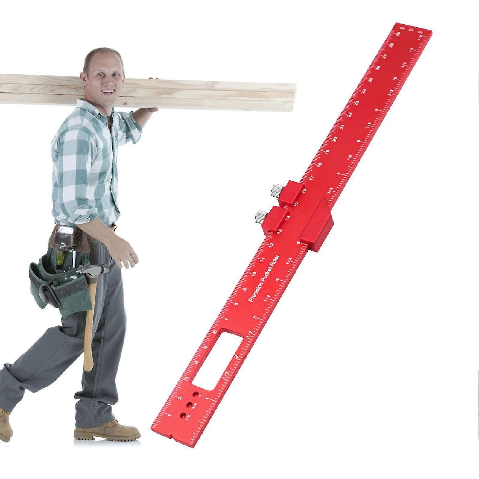 Metric ruler: Engineer's ruler, sliding ruler, pocket marking ruler with sliding stop, architect's ruler, architect's ruler, Ttrack ruler 300 mm