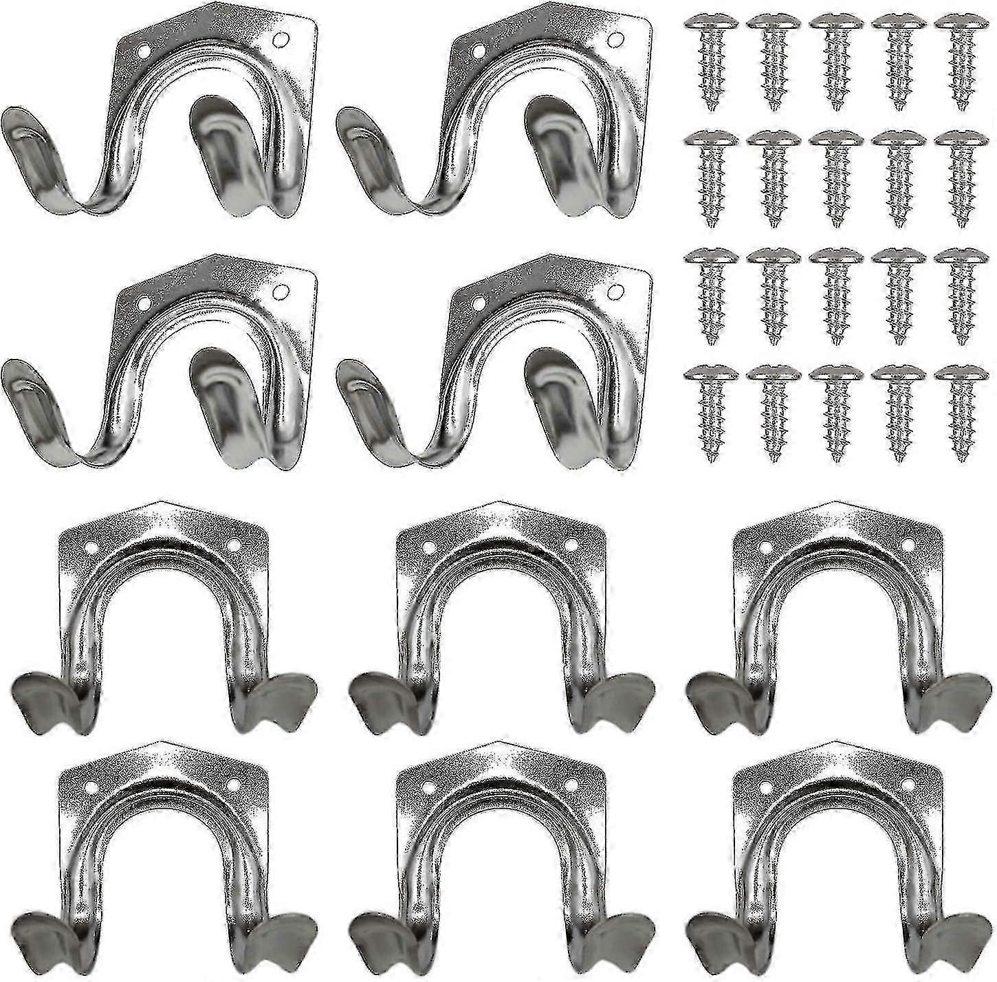 10 Piece Double Hook Hanging Tool Set - Wall Mount Organisers (UK Style)