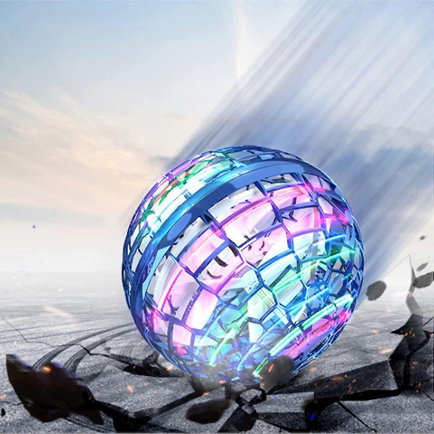 LED Flying Orb Ball Toy, 360 Hover Boomerang Ball  Blue