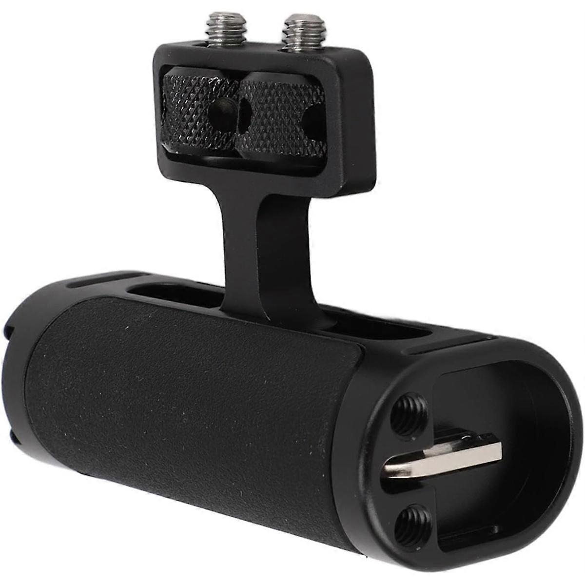 Up and Down Adjustable Left Right Handle Handgrip for Camera Cage Side Handle Grip with 1/4 Screw and Cold Shoe Mount