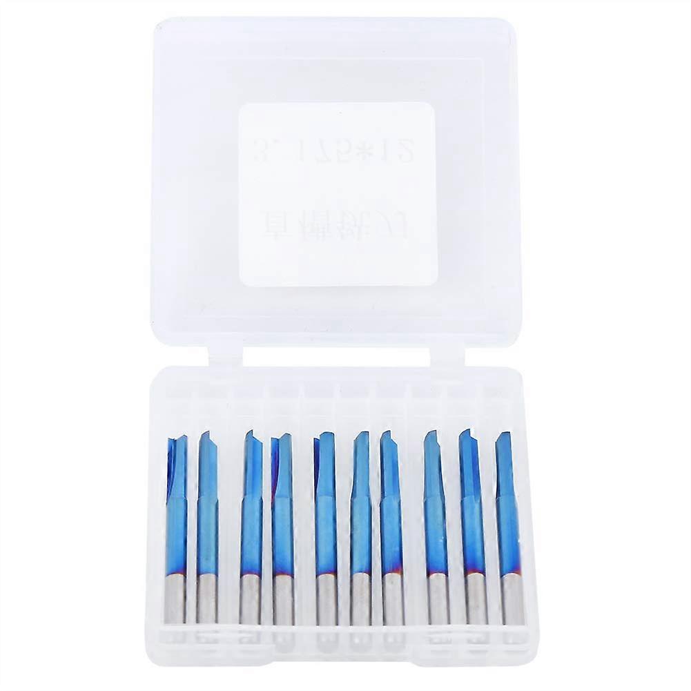 10 Pieces Carbide Router Bit Double Cutting Tool 3.175mm Shank Milling Cutter 2 Flute Straight Milling Tool for Woodworking