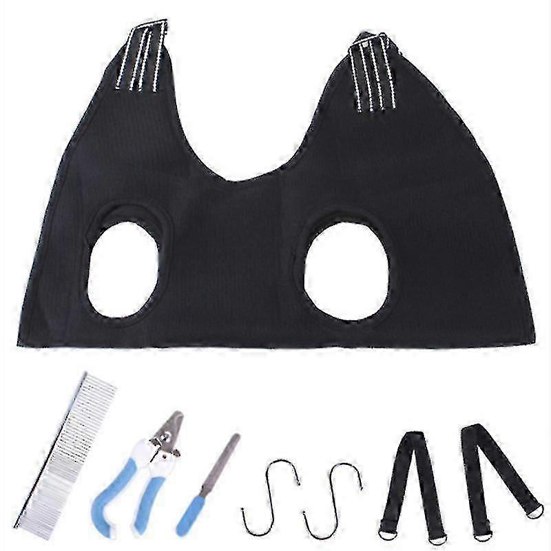 Pet Dog Grooming Hammock Harness With Nail Clippers, Trimmer, Nail File, Comb,breathable Dog Hammock Restraintbag, Dog Grooming Sling Helper