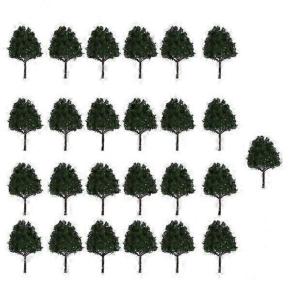 Dark Green Model Trees for N Scale Train Scenery Diorama - 4x25x Scale 1:150 Trees