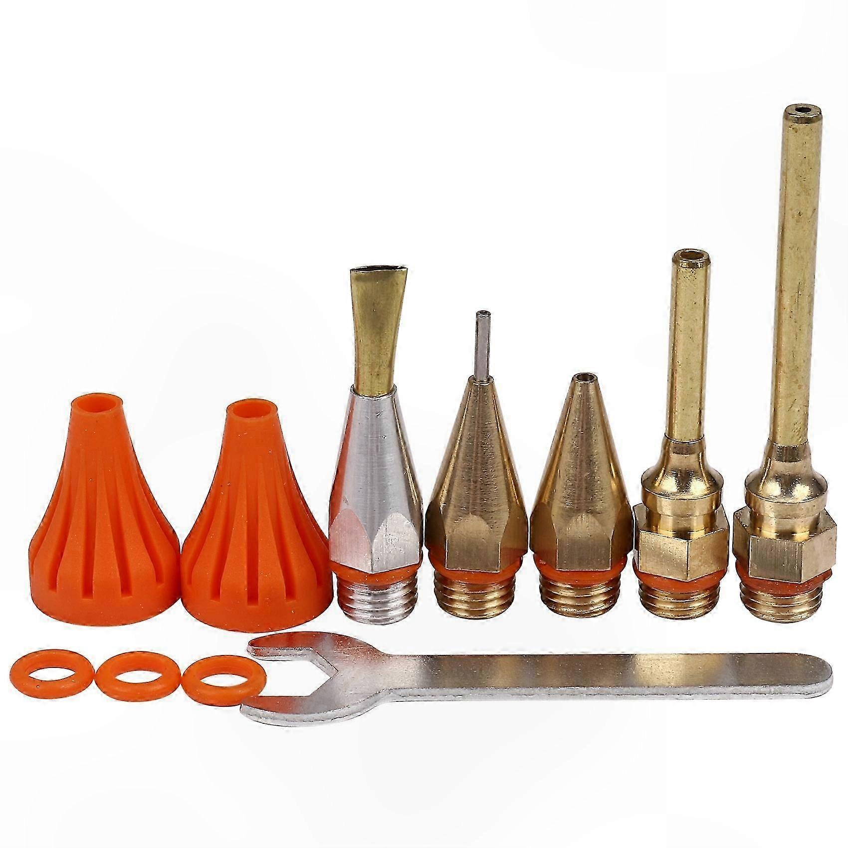 11-Piece Copper Nozzle Set for Hot Melt Glue Guns Various Sizes and Lengths