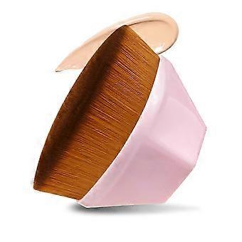 Flawless Flat Top Foundation Makeup Brush with High-Density Pink Bristles for Smooth Liquid & Cream Application