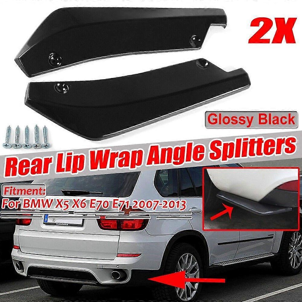 Fantastic Fit For BMW X5 X6 E70 E71 2007-2013 2x Rear Lip Splitter Diffuser Canards