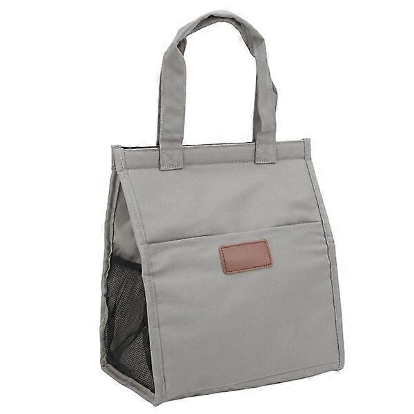 Insulated lunch bag, about 138 grams, grey style, with aluminum foil lining and multi - function