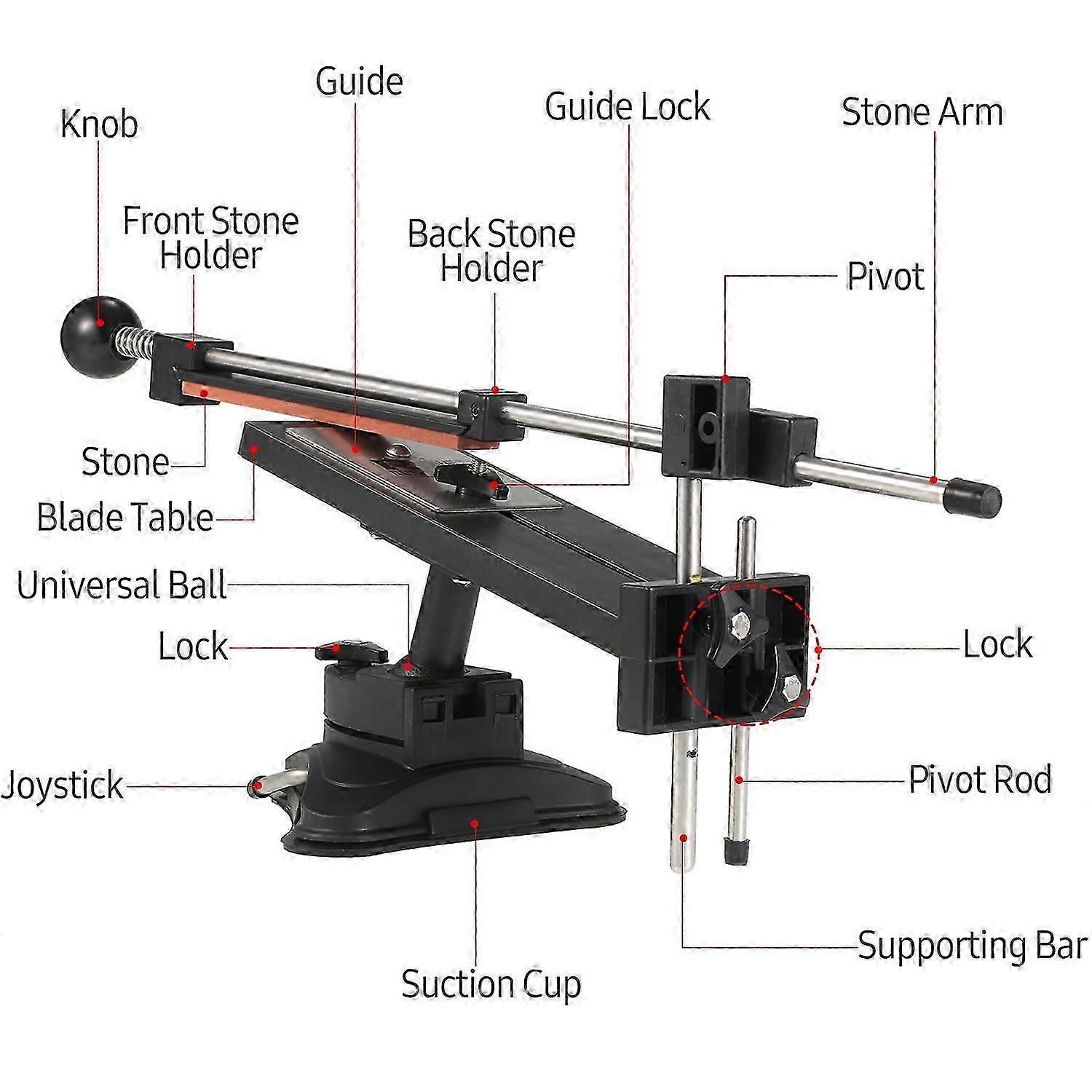 Upgraded Version Fixed-angle Knife Sharpener Professional Kitchen Knife Sharpener Kits System 4 Sharpening Stones