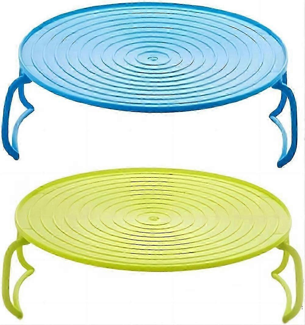 2 PCS Microwave Folding Tray Steaming Rack Microwave Plate Stacker