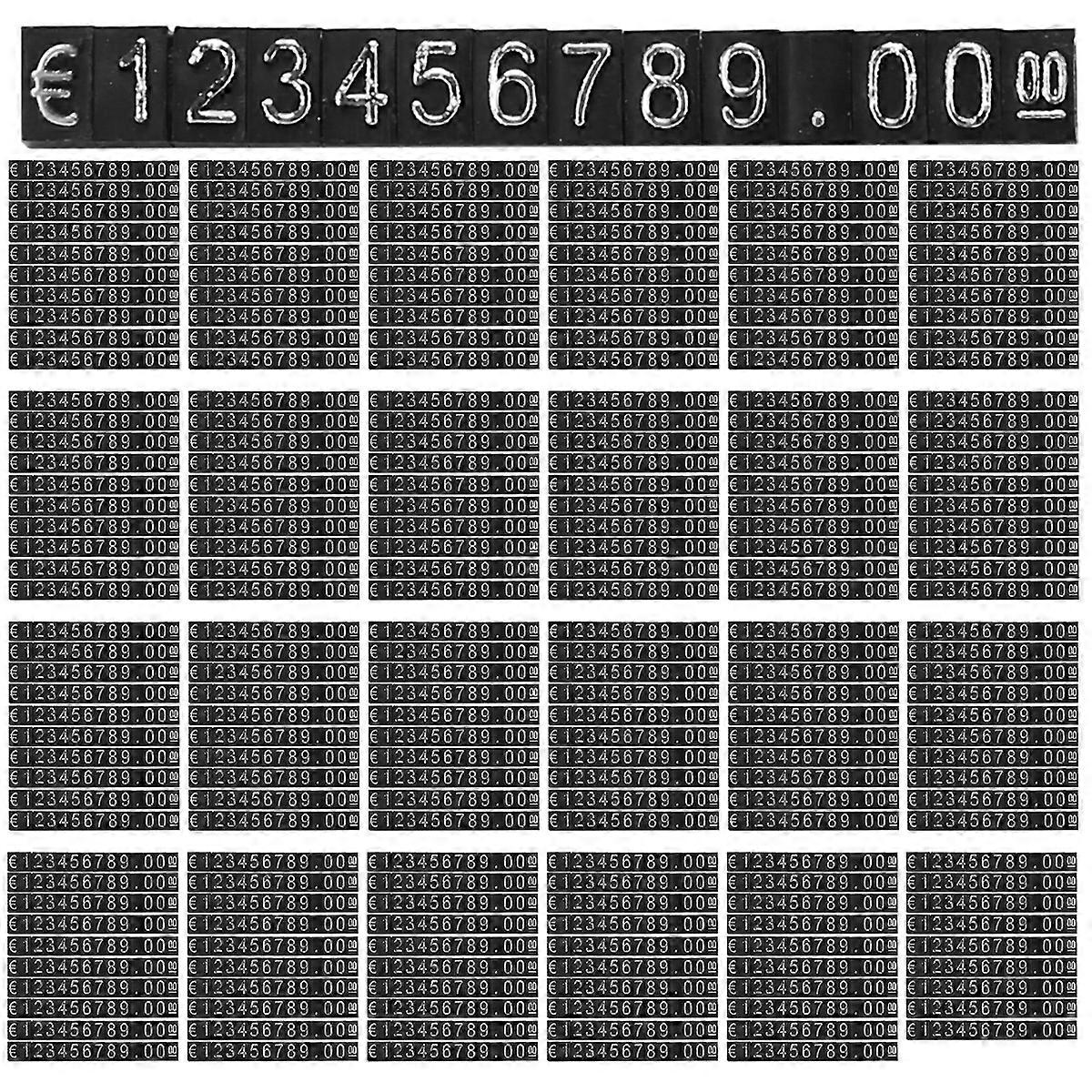 240Sets Plastic Cubes Price Display Tags Adjustable Number Stand Frame Label Shop