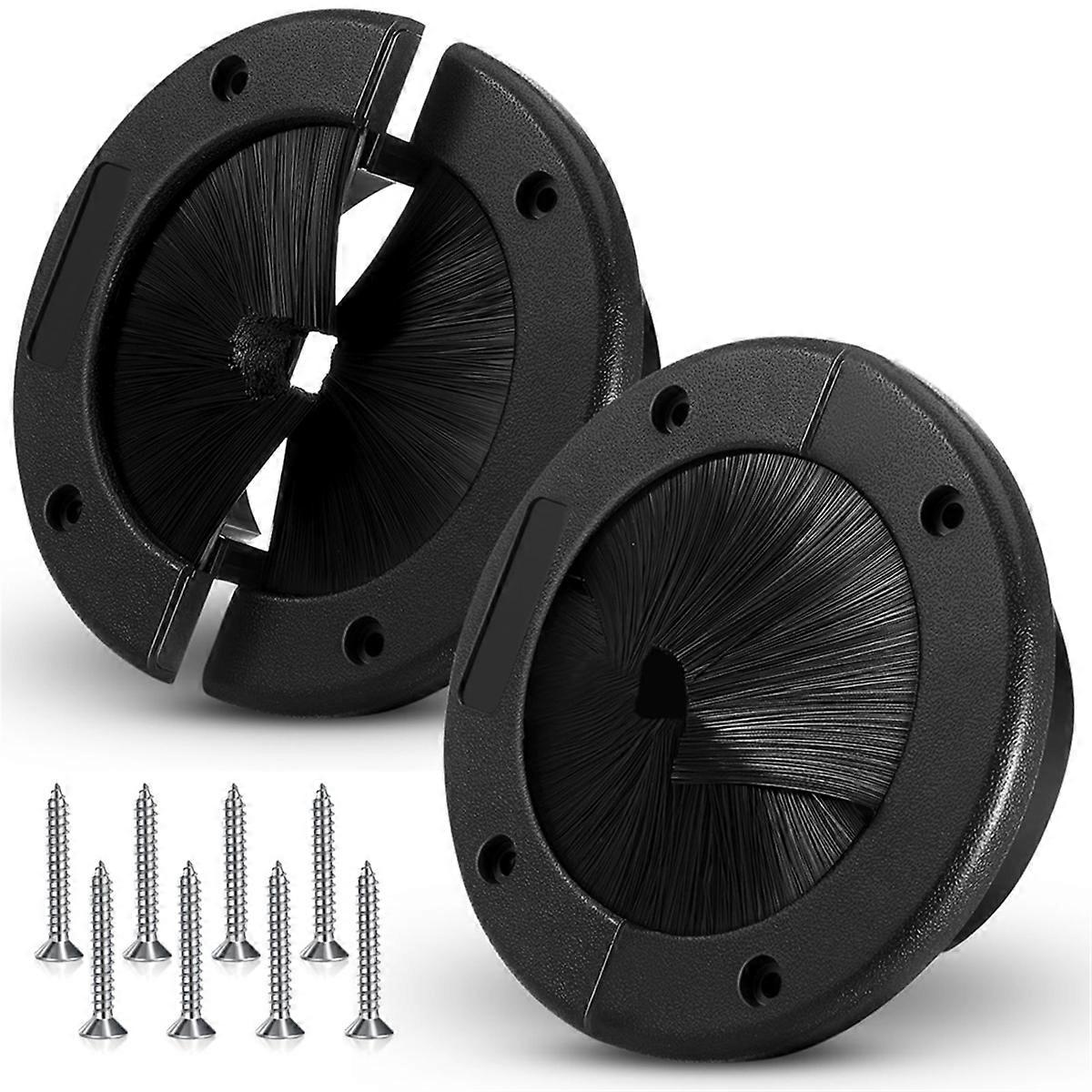2 Pack 6Inch Round Brush Grommet Raised Floor Airflow Management