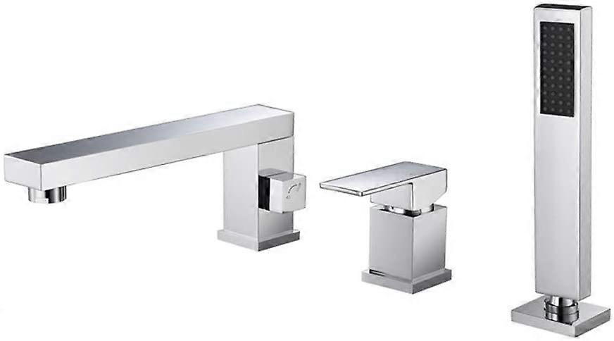 Shower Mixer Set For Bathroom Bathtub Faucet Durable Brass Ceramic Valve Single Handle Three Hole Taps Chrome
