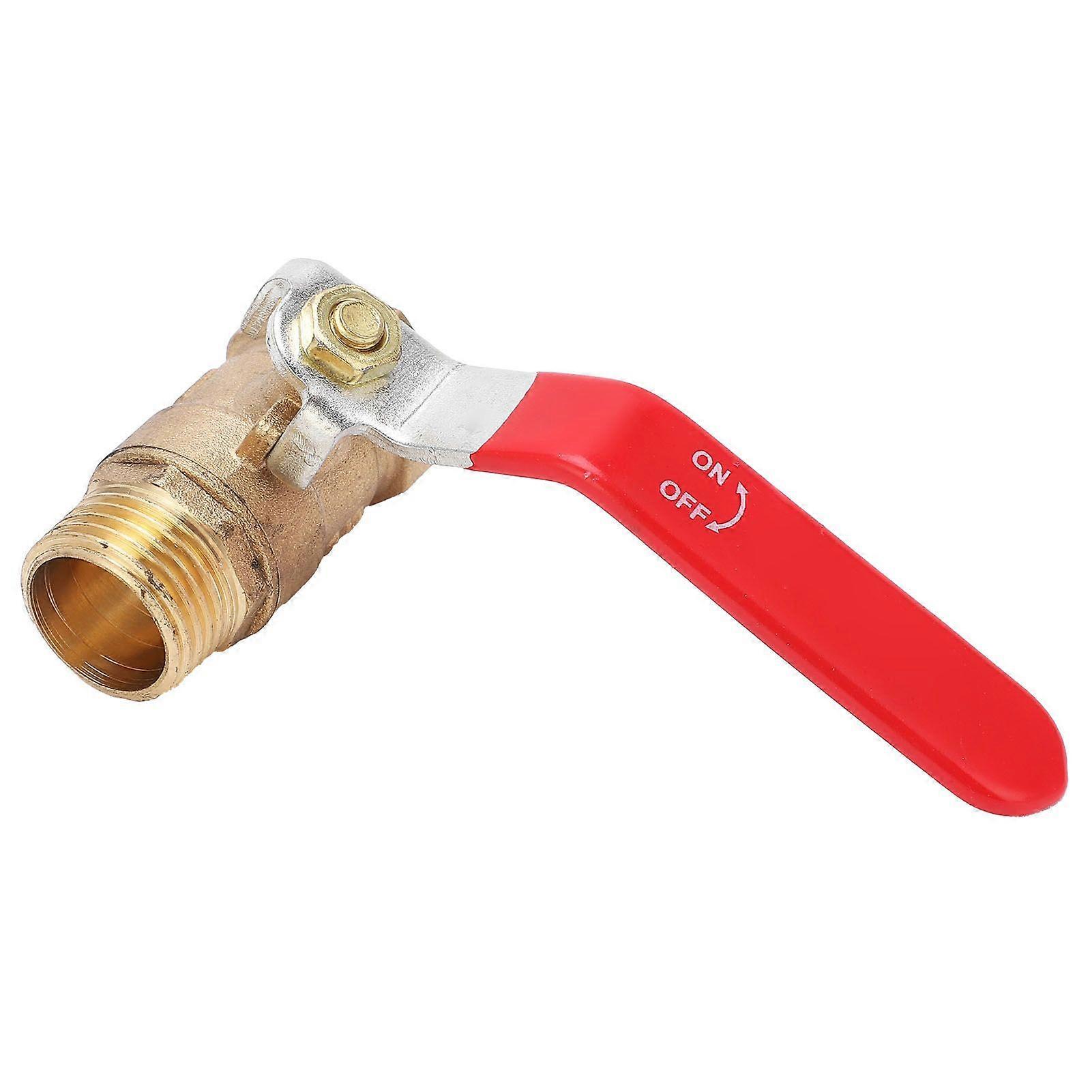 Ball Valve 1/2 Inner Outer Wire Thickening Brass Blowdown Valve with Red Handle for Air Compressor Accessory