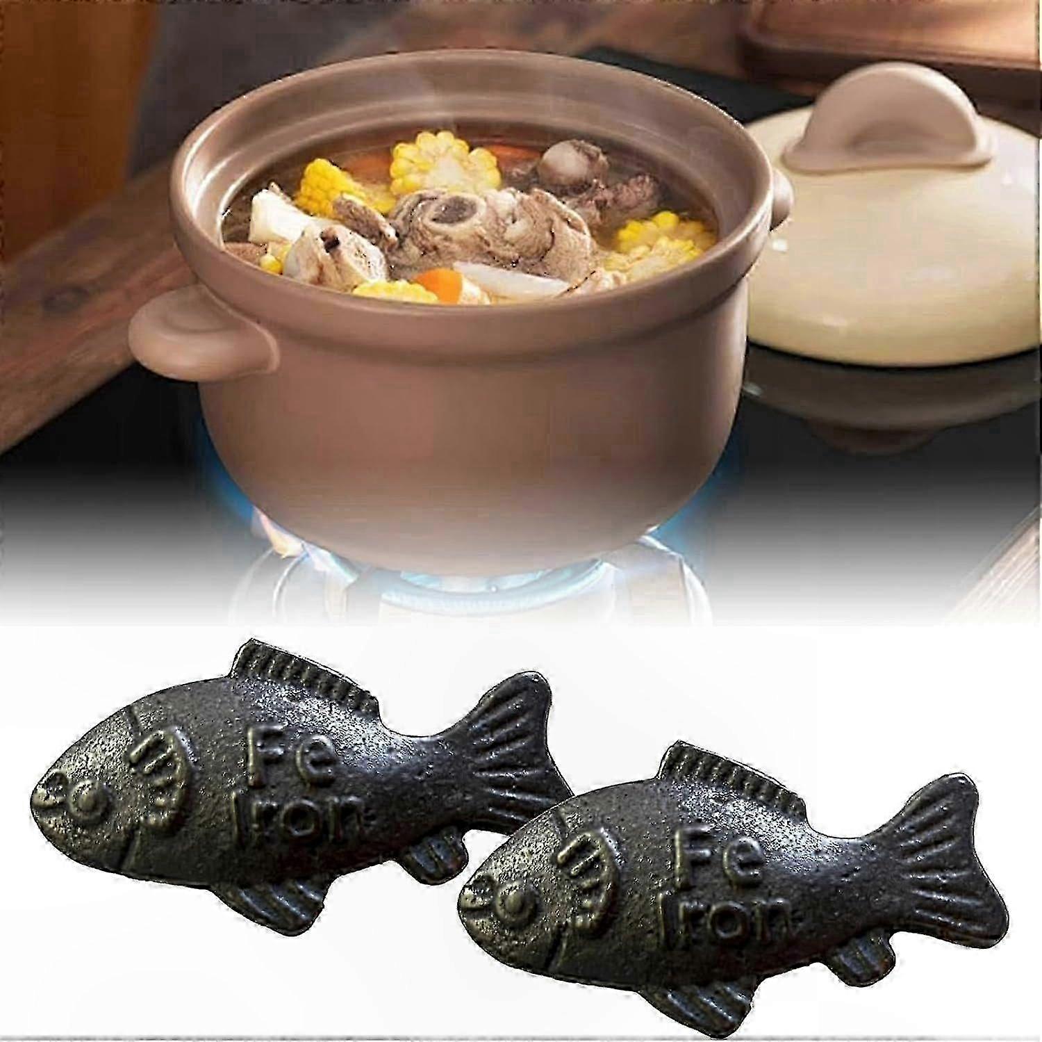 Cast Iron Fish for Natural Iron Enrichment, Reusable Cooking Tool to Infuse Food & Water with Essential Minerals, Vegan-Friendly and Safe Solution