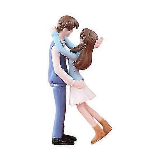 1 Pair Lover Statue Handmade Decorative Exquisite Workmanship Fashion Sweety Lovers Embracing Couple Desktop Decor for Valentine's Day