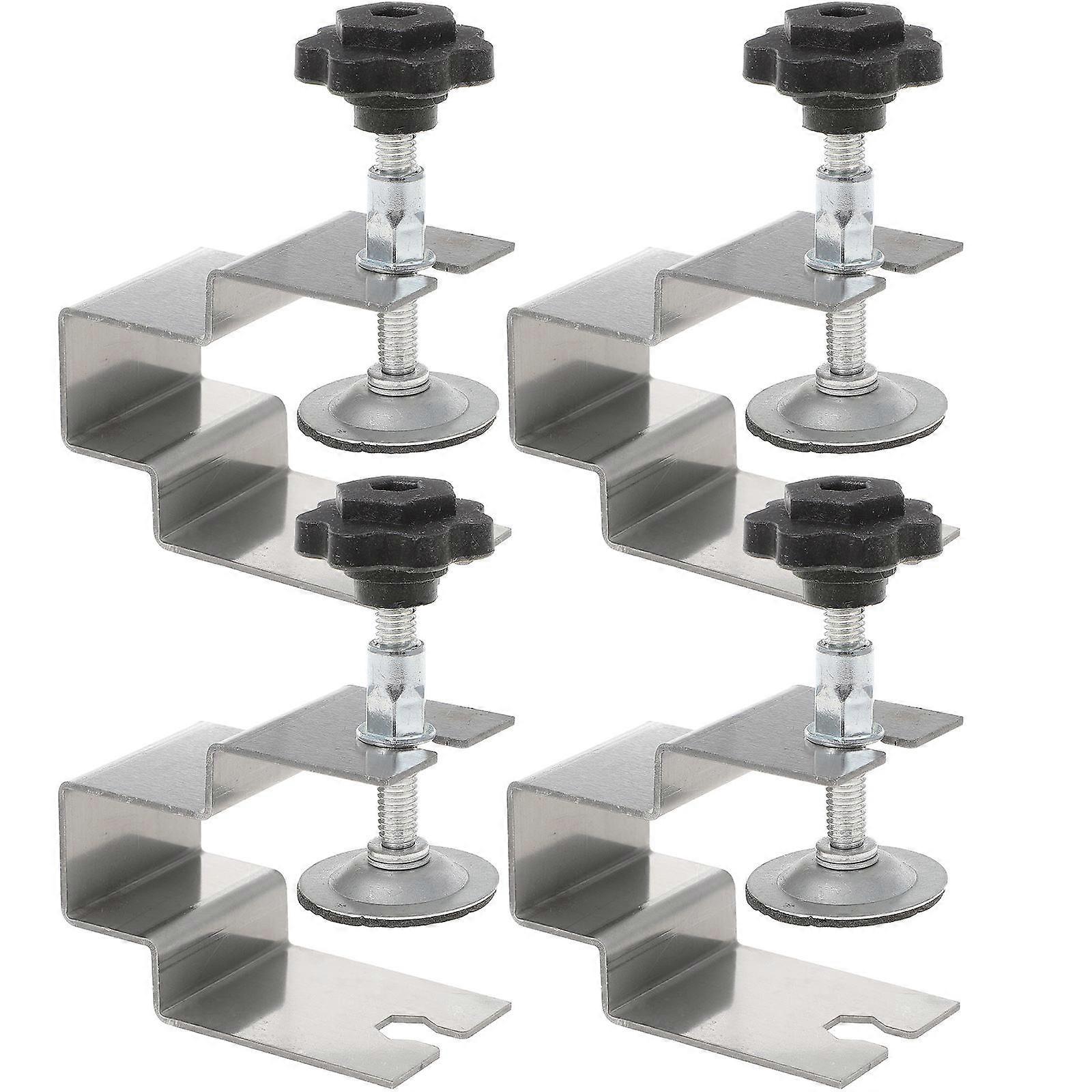 Drawer Front Installation Clamp Panel Fixing Clip for Cabinet with Stainless Steel Silver