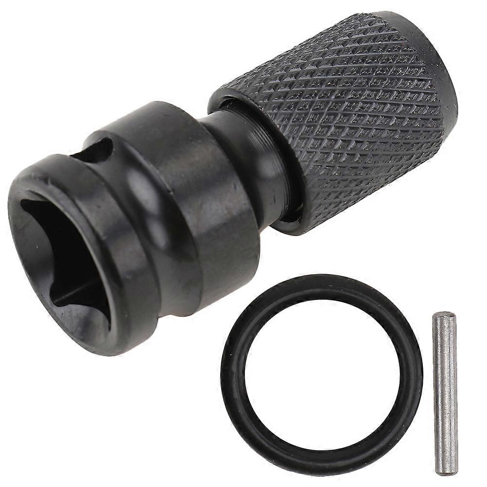 Black Steel Wrench Conversion Head 1/2 to 1/4 Hex for Electric Drill and Air Hammer with Safety
