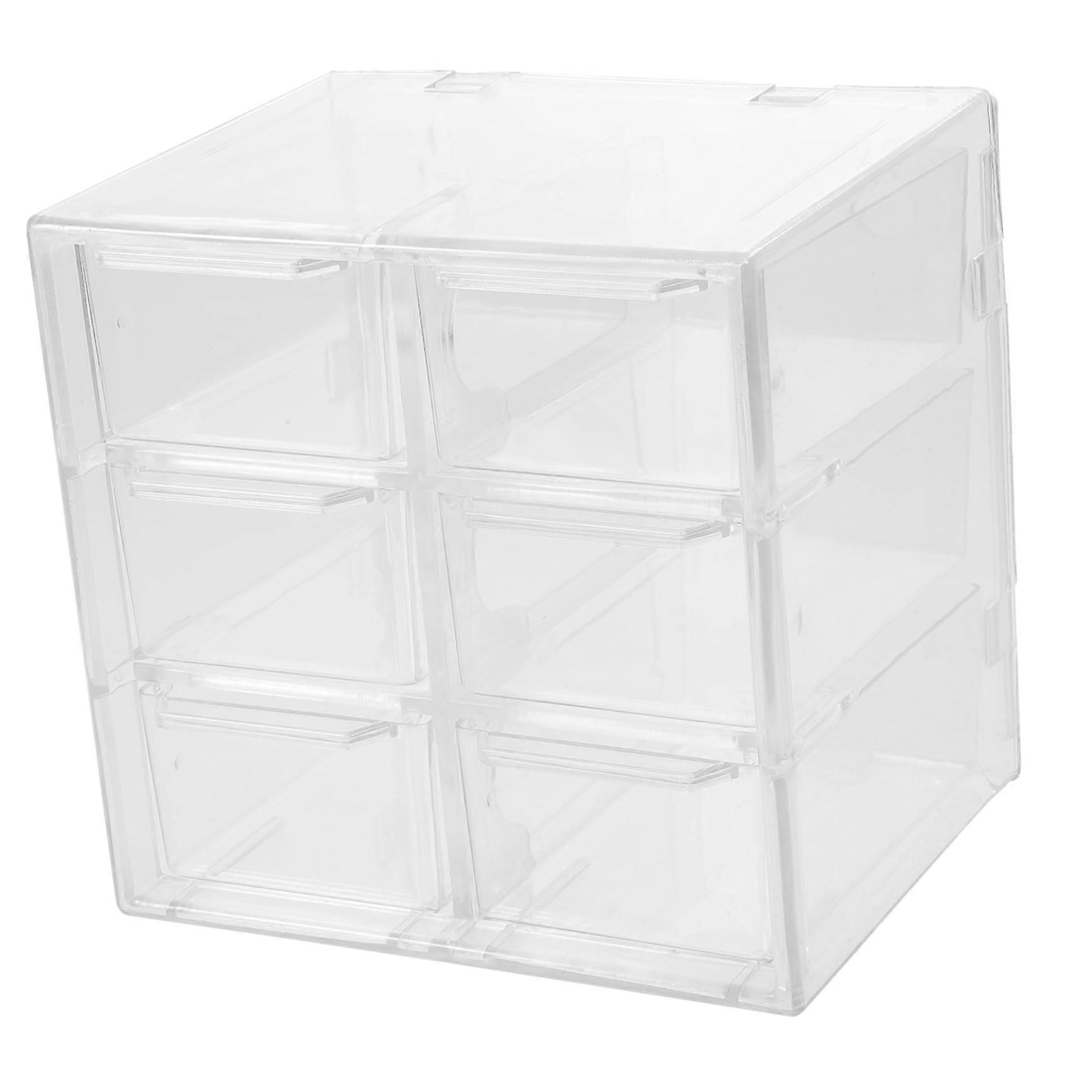 Multi Grid Storage Box Transparent Compartment Organizer for Cosmetics Jewelry Items Removable Drawers for Easy Organization for Dresser Vanity