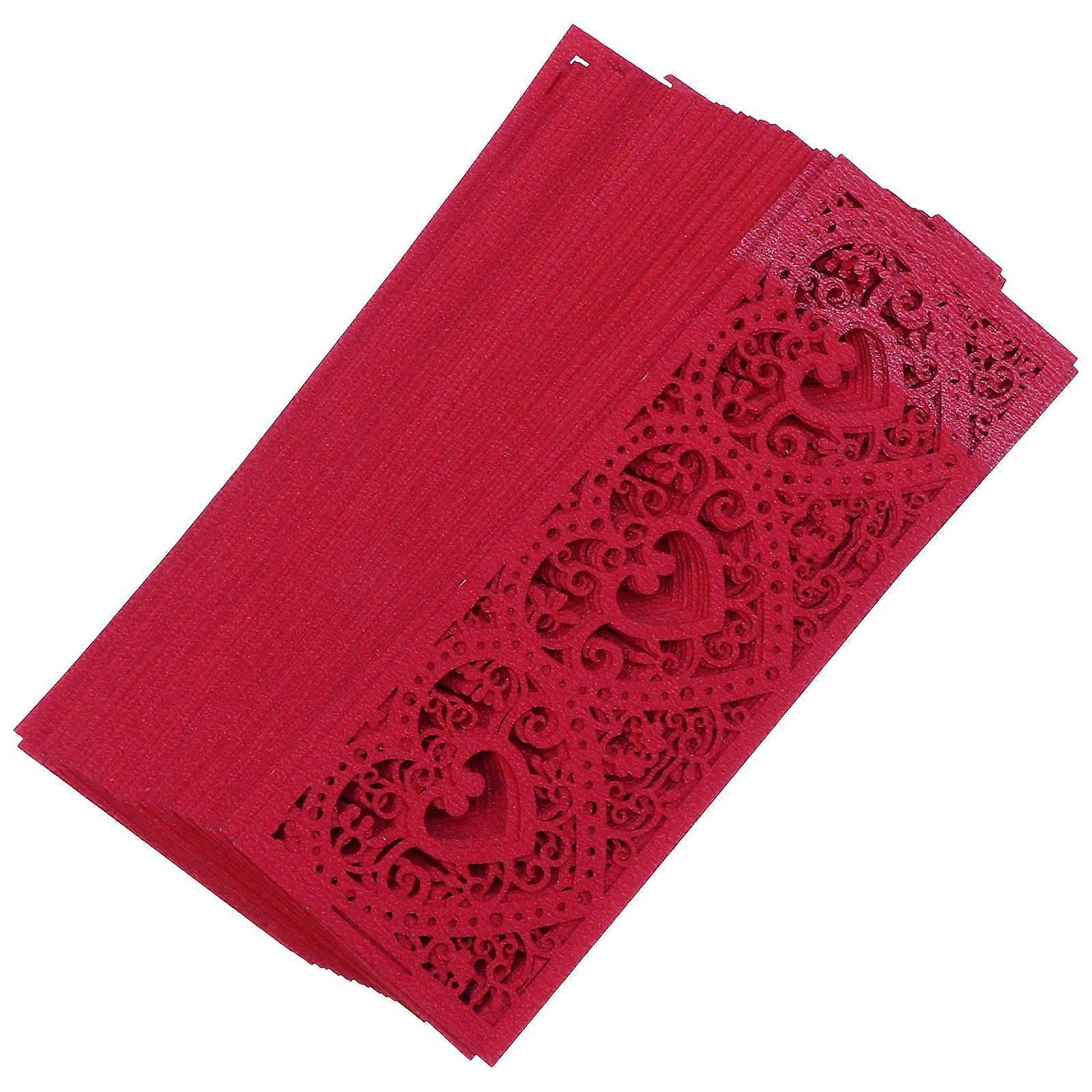 Love Heart Paper Candle Holder Wraps for Lamp Use 50Pcs Red Paper Enclosures