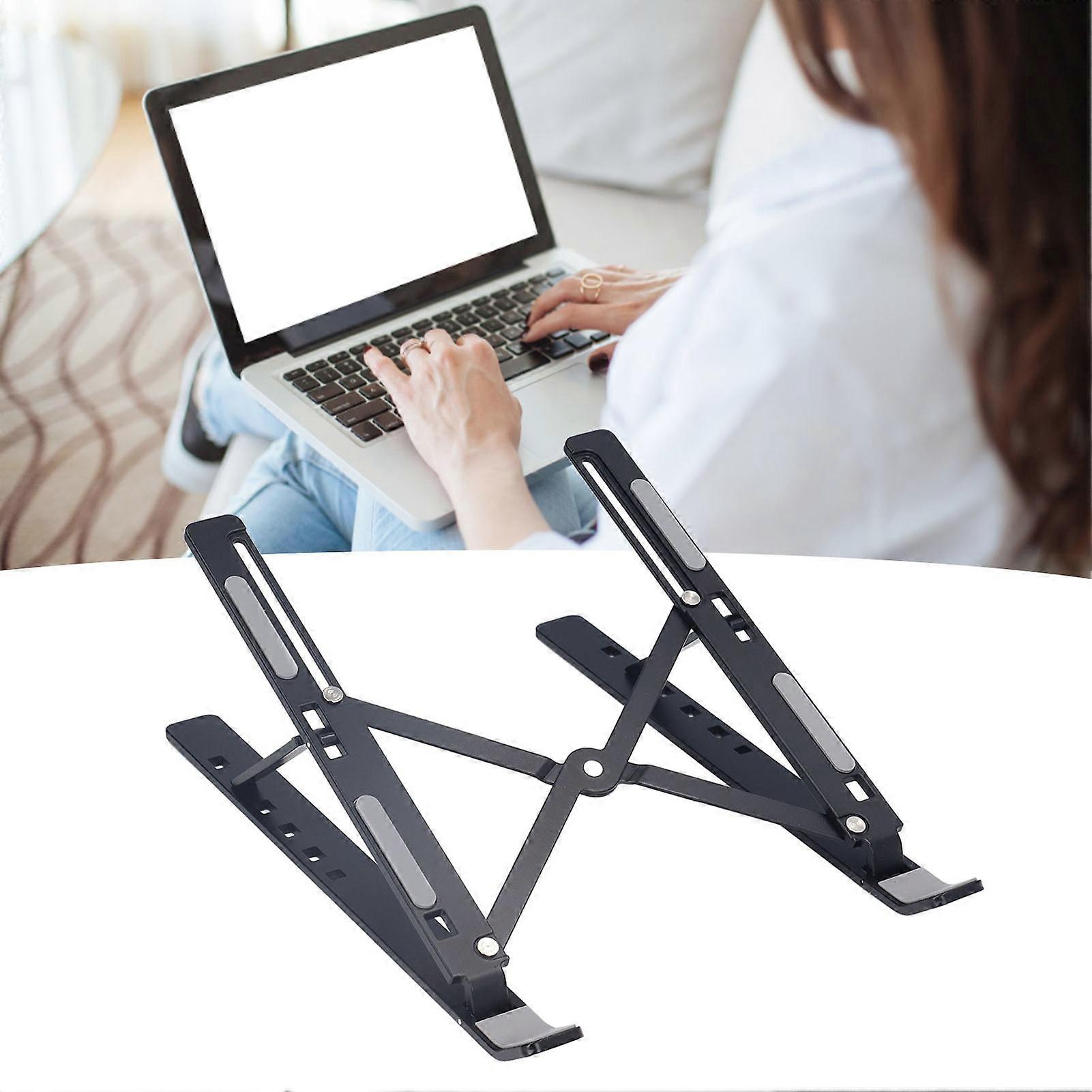 Portable Adjustable Aluminum Laptop Stand Riser 5.5-15.5cm Black