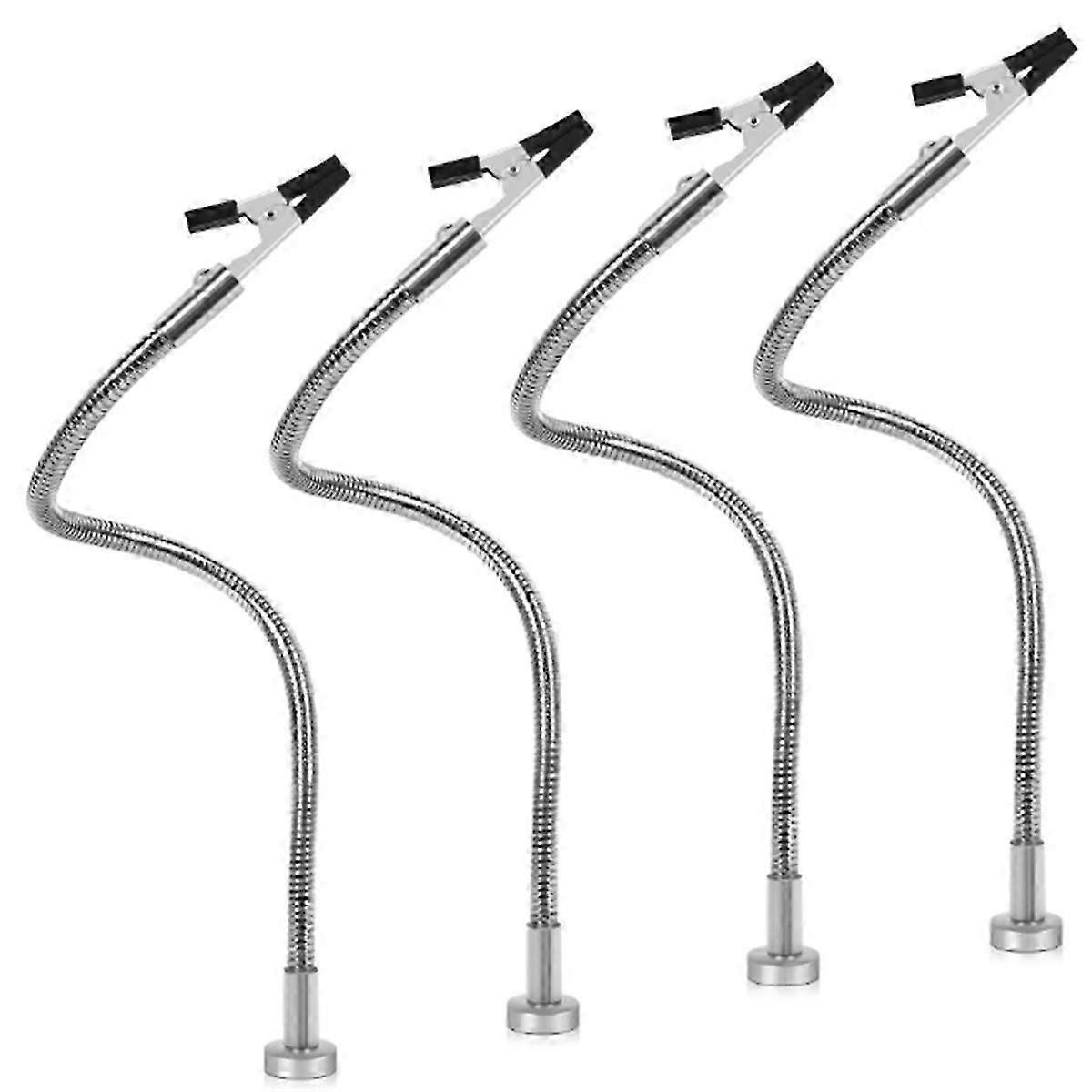 Magnetic Helping Hands Soldering Tools Kit: 4 Pcs Third Hand with Flexible Metal Gooseneck & Alligator Clip