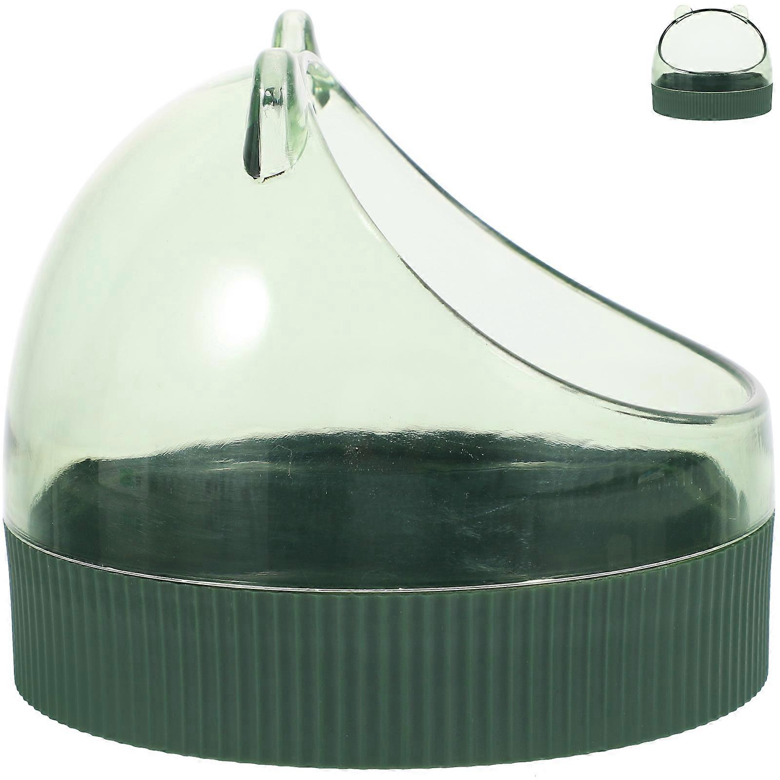 Compact Hamster Bowl Acrylic Round Hanging Food Feeding 10x9cm Prevent Food Overthrow and Spill 1 Set